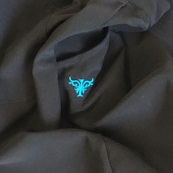 Black scrub pants size Small ‘Med Couture’ quick dry stretchy pockets - Picture 5 of 7